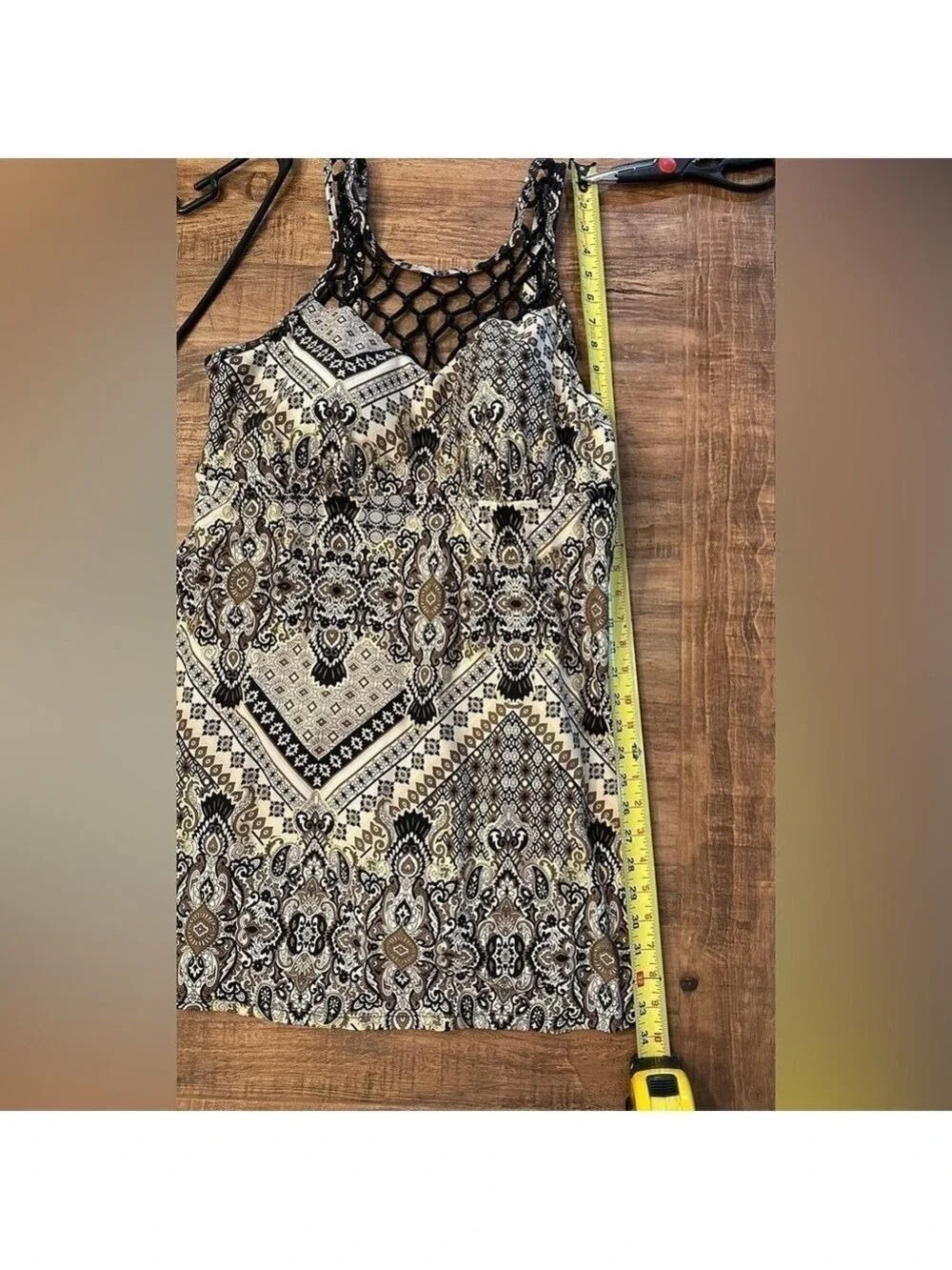 Swimsuits For All - Beaded Macrame Swim Dress One Piece V Neckline Almost New 18